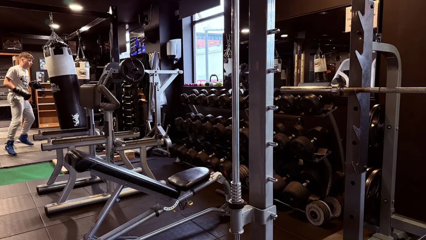 Dumbbells and free-weight equipment at ACES Gym